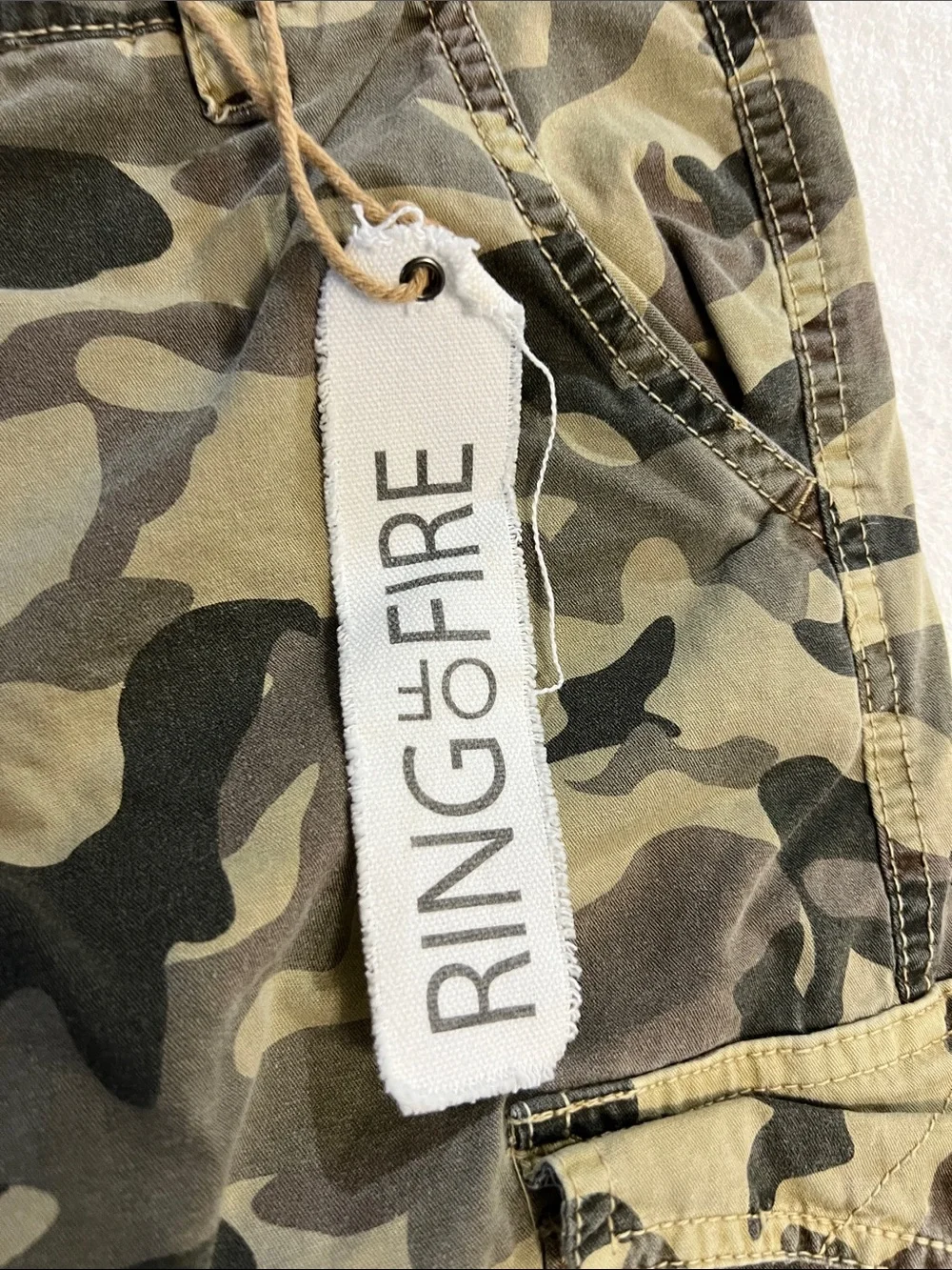 Ring of Fire Men's Camo Cargo Shorts - Olive and Khaki